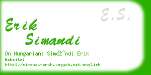 erik simandi business card